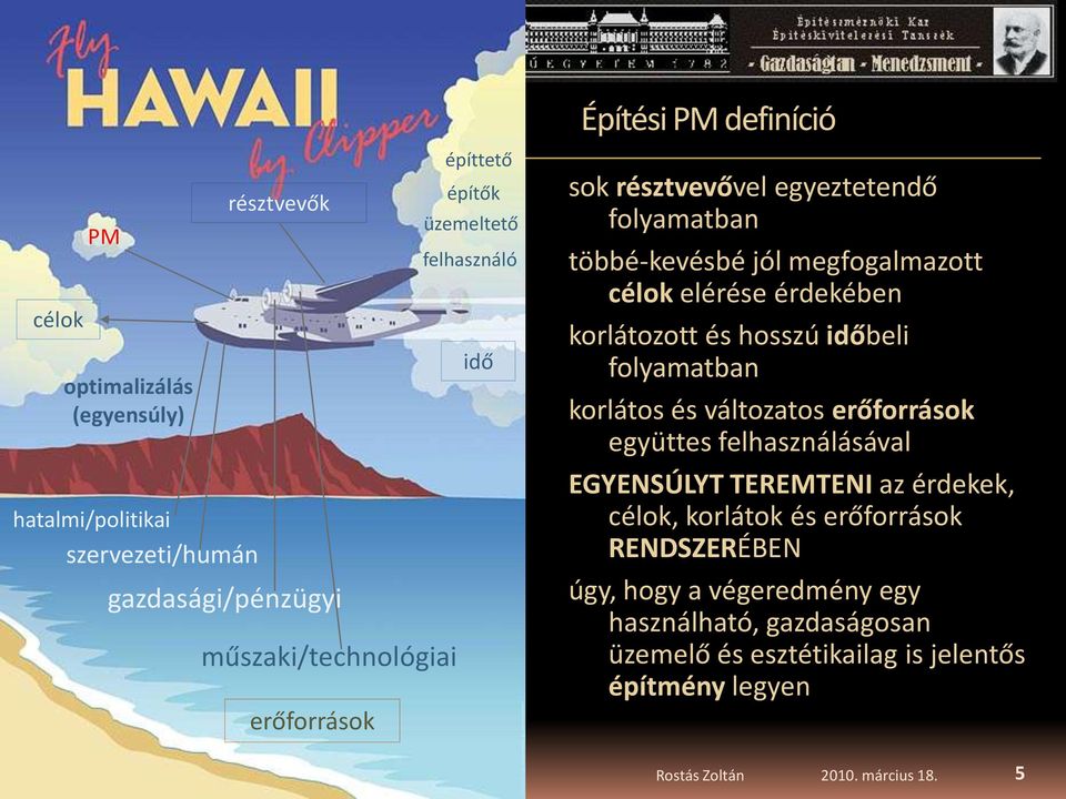 érdekében korlátozott és hosszú időbeli folyamatban korlátos és változatos erőforrások együttes felhasználásával EGYENSÚLYT TEREMTENI az érdekek,