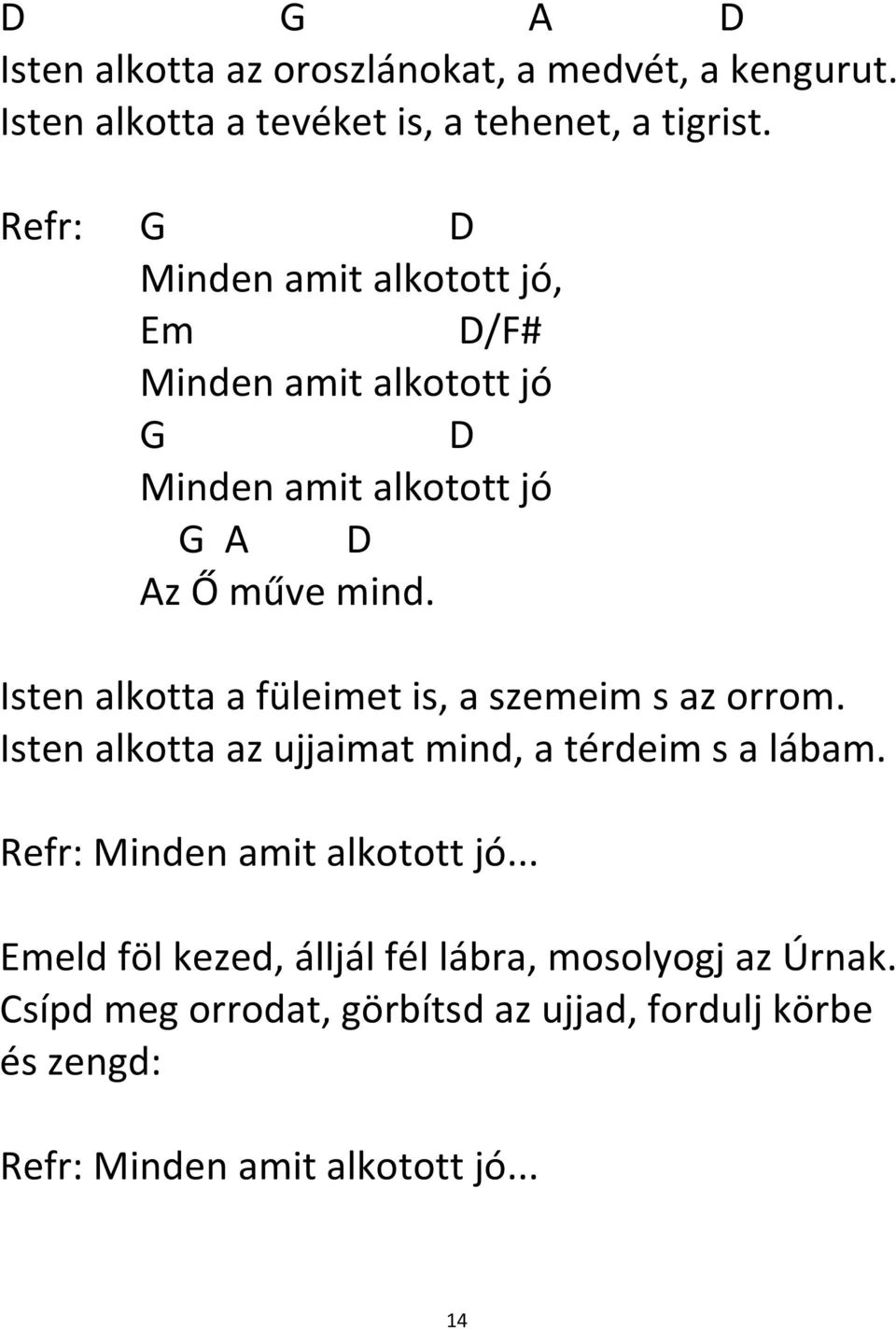 Isten alkotta a füleimet is, a szemeim s az orrom. Isten alkotta az ujjaimat mind, a térdeim s a lábam.