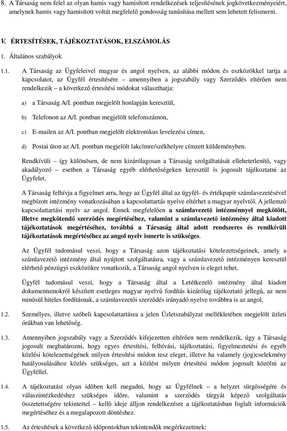 Általános szabályok 1.
