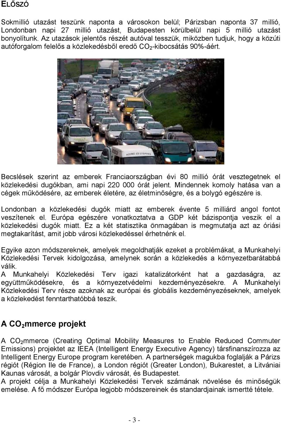 Becslések szerint az emberek Franciaországban évi 80 millió órát vesztegetnek el közlekedési dugókban, ami napi 220 000 órát jelent.