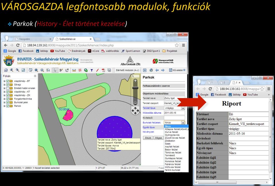 funkciók v Parkok