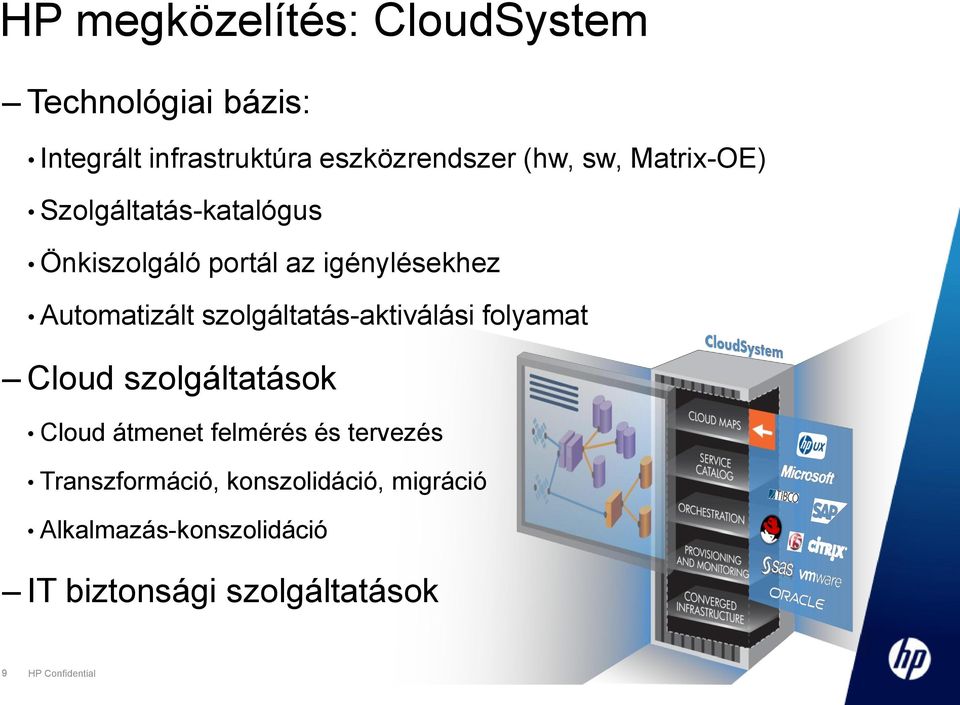 szolgáltatás-aktiválási folyamat Cloud szolgáltatások Cloud átmenet felmérés és tervezés