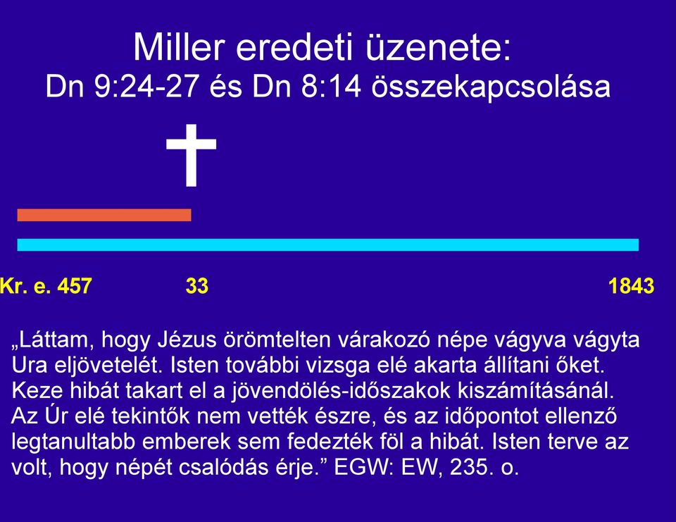 Az Úr elé tekintők nem vették észre, és az időpontot ellenző legtanultabb emberek sem fedezték föl a hibát.