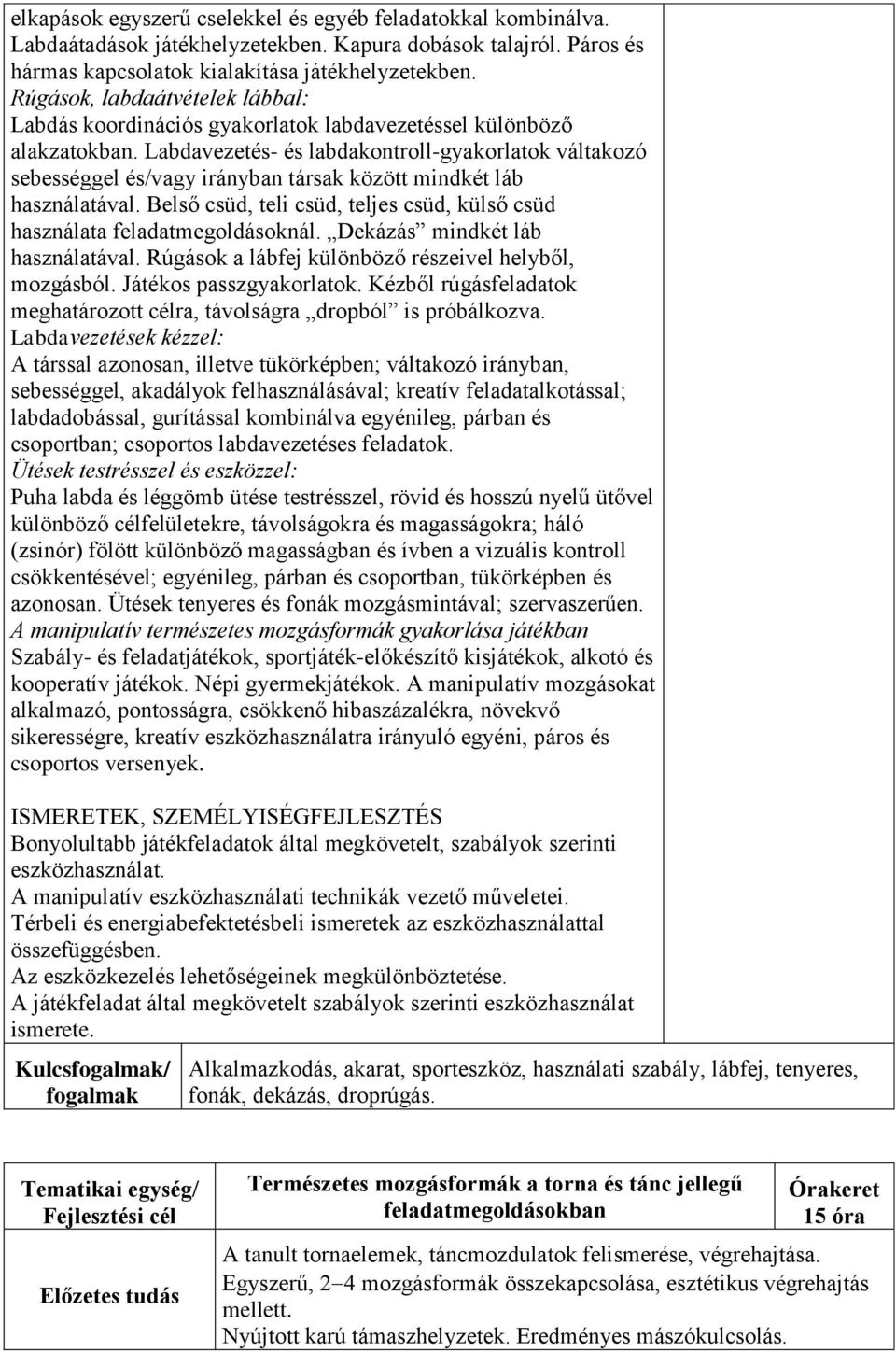 Labdavezetés- és labdakontroll-gyakorlatok váltakozó sebességgel és/vagy irányban társak között mindkét láb használatával.