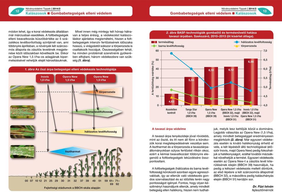 időszakban következik be. Ekkor az Opera New 1,5 l/ha-os adagjának kipermetezésével vehetjük elejét károsításuknak.