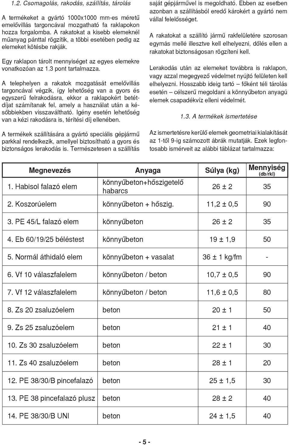 A telephelyen a rakatok mozgatását emelővillás targoncával végzik, így lehetőség van a gyors és egyszerű felrakodásra, ekkor a raklapokért betétdíjat számítanak fel, amely a használat után a