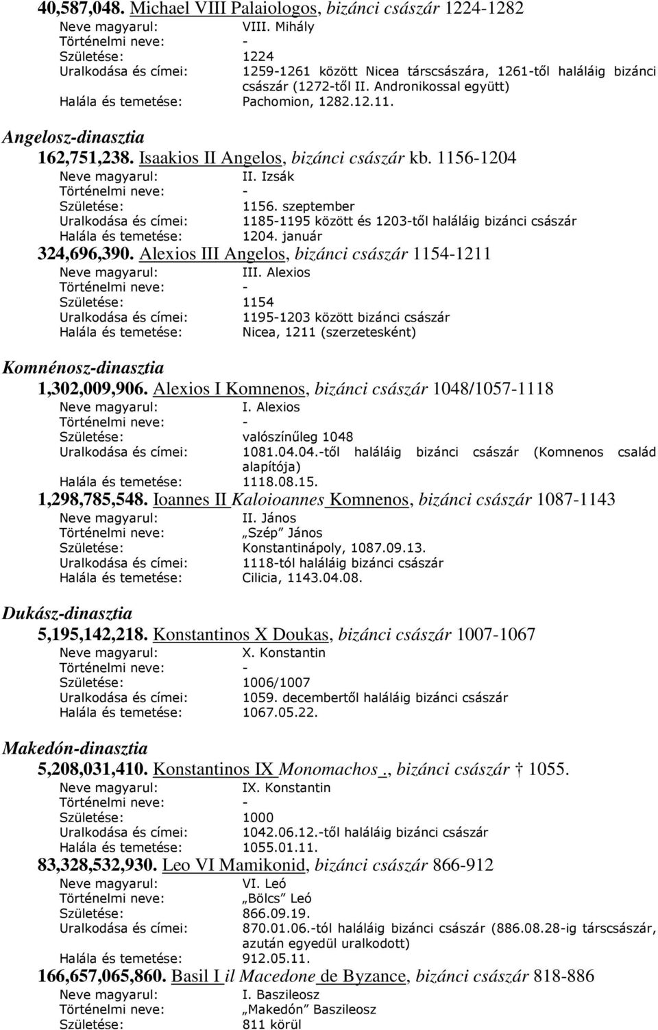 szeptember 1185-1195 között és 1203-től haláláig bizánci császár Halála és temetése: 1204. január 324,696,390. Alexios III Angelos, bizánci császár 1154-1211 Neve magyarul: III.
