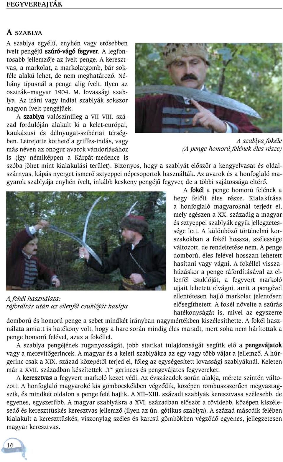 Az iráni vagy indiai szablyák sokszor nagyon ívelt pengéjûek. A szablya valószínûleg a VII VIII. század fordulóján alakult ki a kelet-európai, kaukázusi és délnyugat-szibériai térségben.