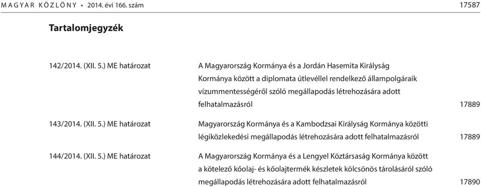 létrehozására adott felhatalmazásról 17889 143/2014. (XII. 5.