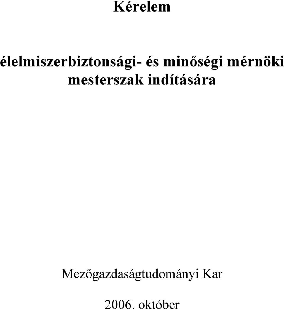 minőségi mérnöki mesterszak