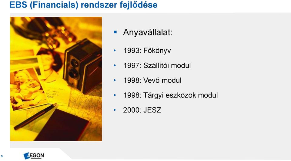 Szállítói modul 1998: Vevő modul