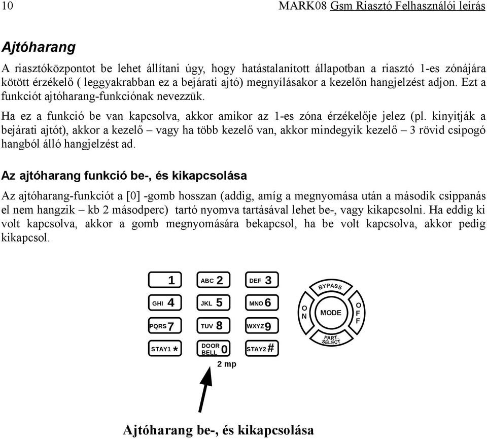 kinyitják a bejárati ajtót), akkor a kezelő vagy ha több kezelő van, akkor mindegyik kezelő 3 rövid csipogó hangból álló hangjelzést ad.