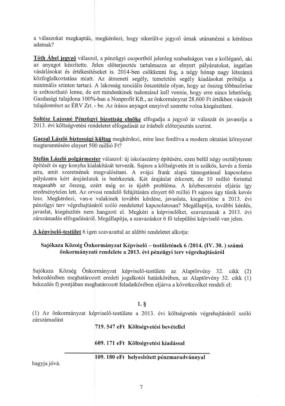Jelen elciterjeszt6s tarlalmazza az elnyert p ly zatokat, ingatlan v6s6rl6sokat 6s 6rt6kesit6seket is. 2014-ben csdkkenni fog, a negy h6nap nagy Iltszitmu kozfoglalkoztatfsa miatt.