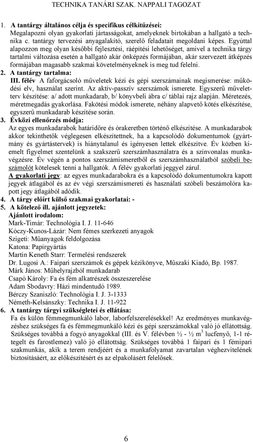 TECHNIKA TANÁRI SZAK. NAPPALI TAGOZAT - PDF Ingyenes letöltés