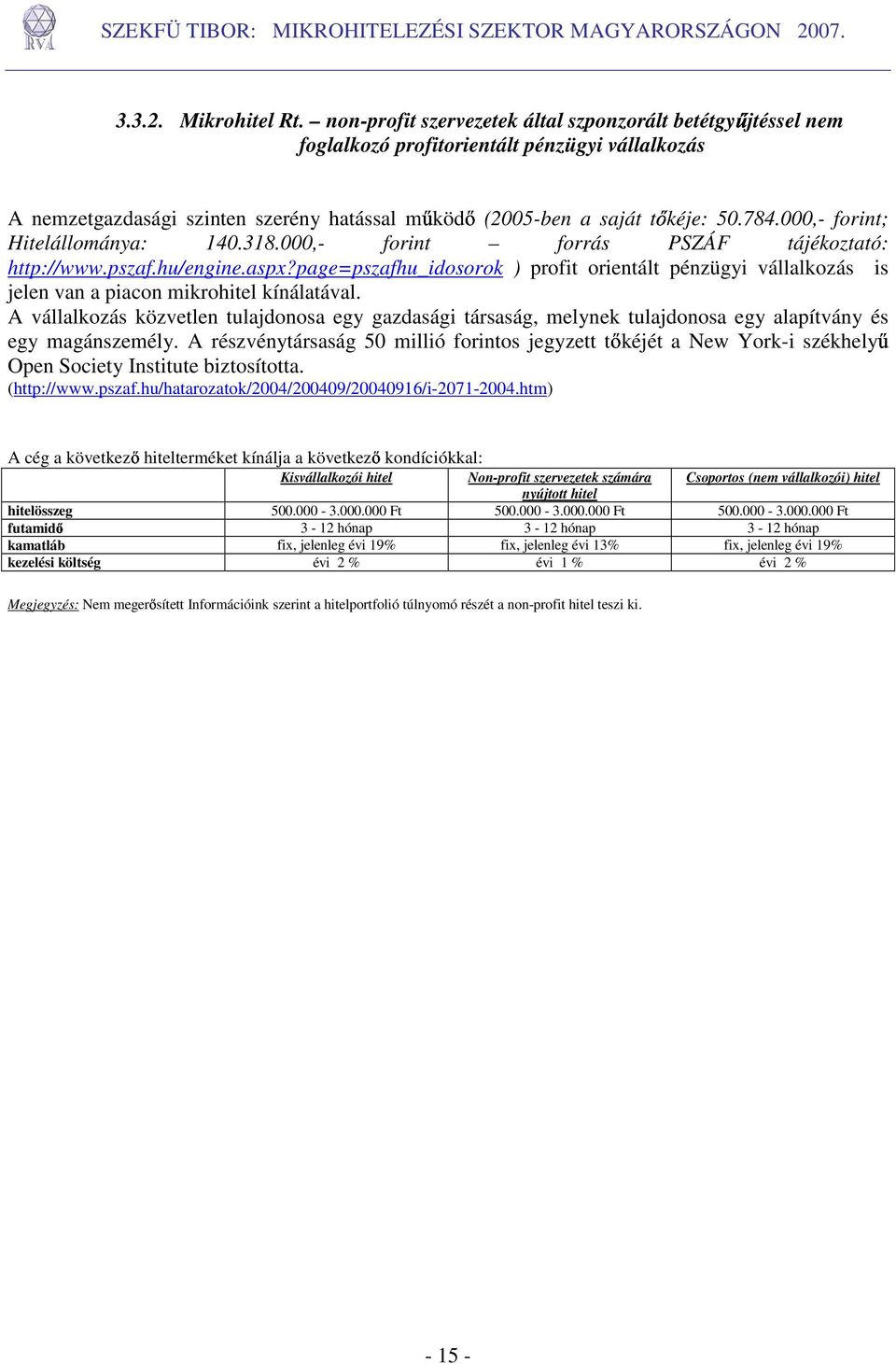 000,- forint; Hitelállománya: 140.318.000,- forint forrás PSZÁF tájékoztató: http://www.pszaf.hu/engine.aspx?