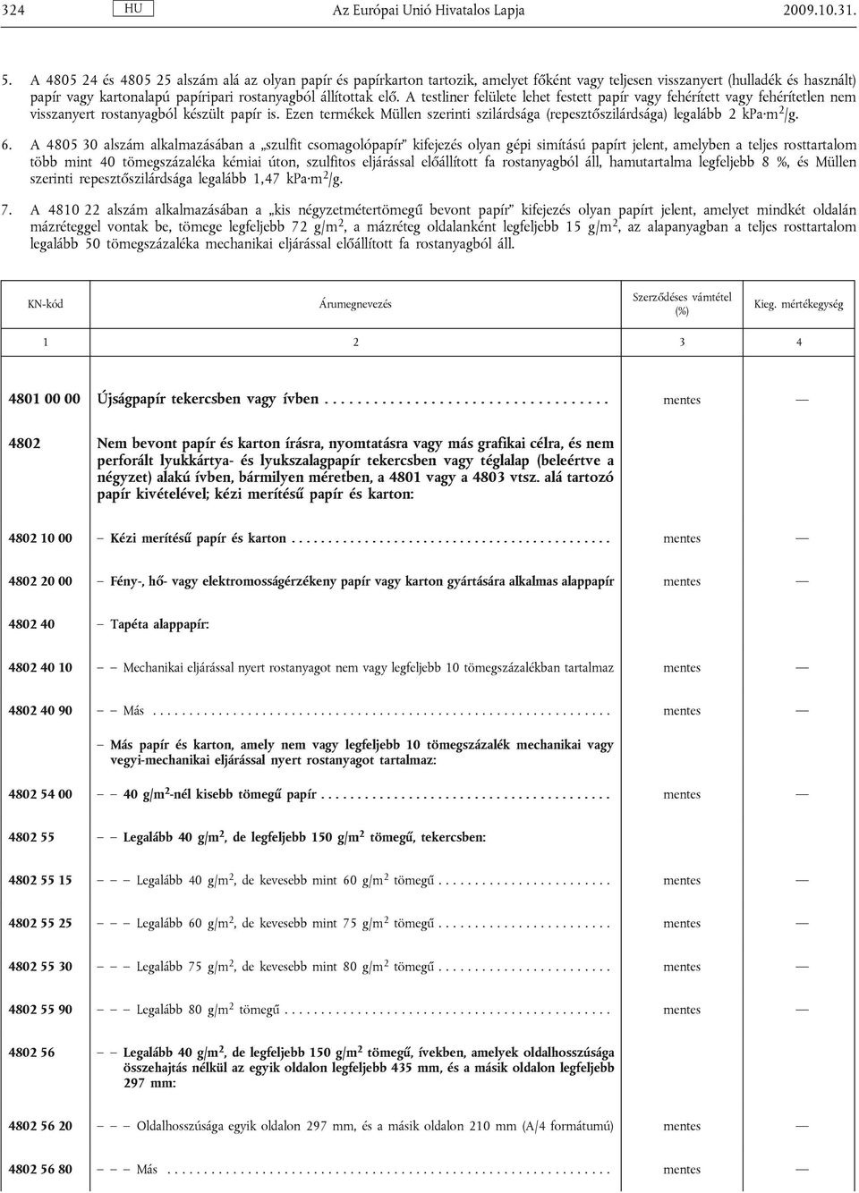 48. ÁRUCSOPORT PAPÍR ÉS KARTON; PAPÍRIPARI ROSTANYAGBÓL, PAPÍRBÓL VAGY  KARTONBÓL KÉSZÜLT ÁRUK - PDF Ingyenes letöltés