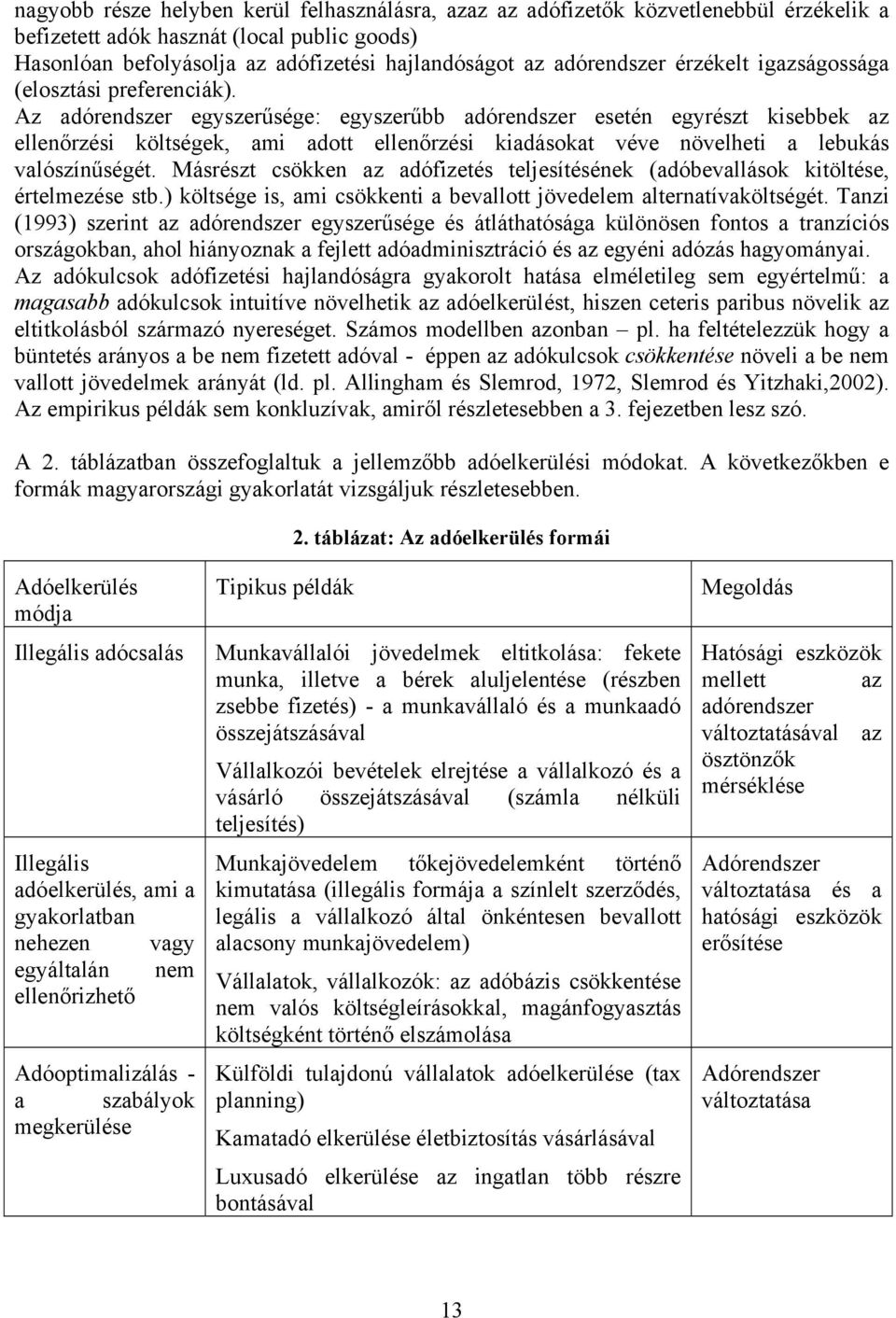Az adórendszer egyszerűsége: egyszerűbb adórendszer esetén egyrészt kisebbek az ellenőrzési költségek, ami adott ellenőrzési kiadásokat véve növelheti a lebukás valószínűségét.