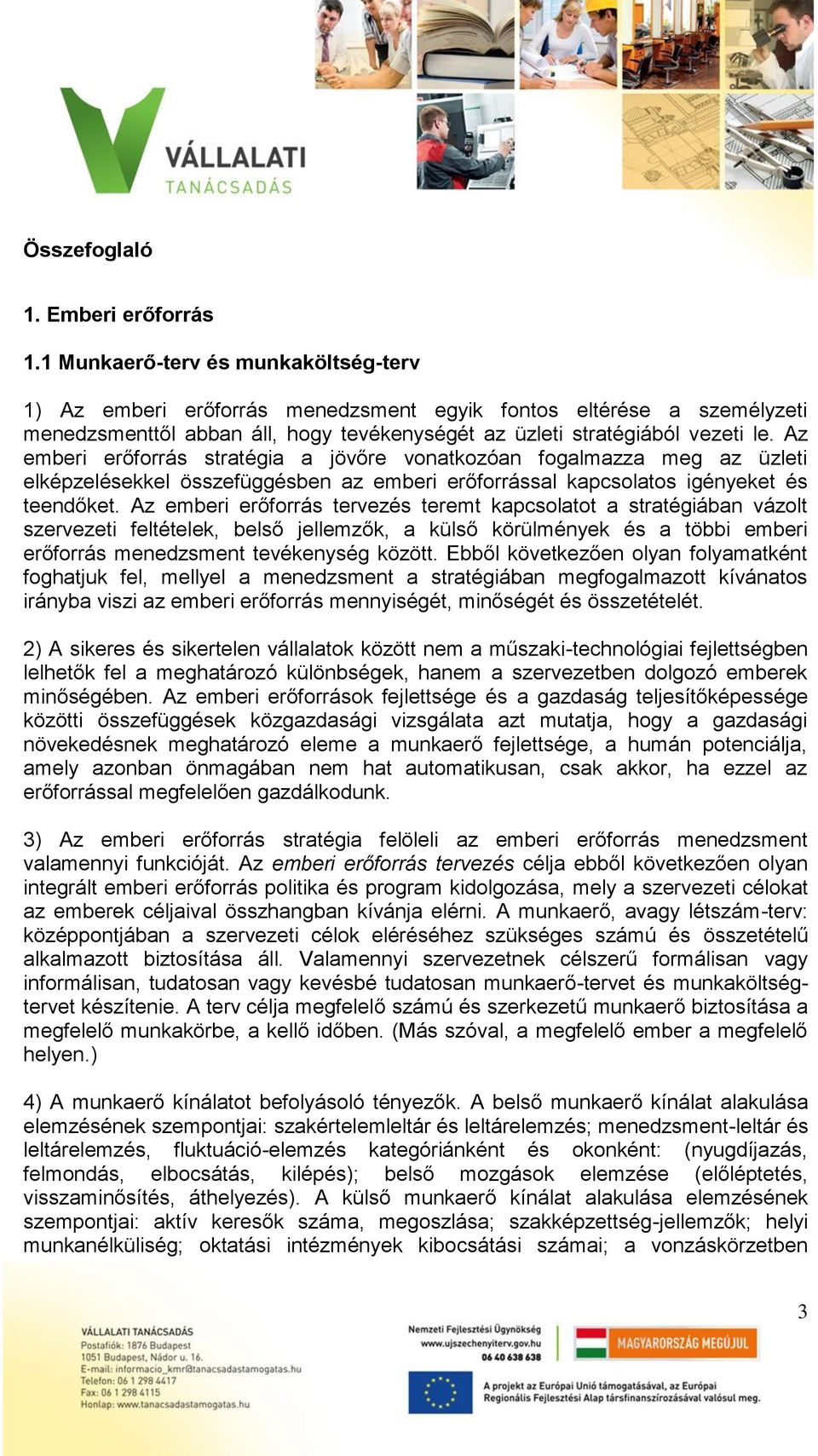 Az emberi erőforrás stratégia a jövőre vonatkozóan fogalmazza meg az üzleti elképzelésekkel összefüggésben az emberi erőforrással kapcsolatos igényeket és teendőket.