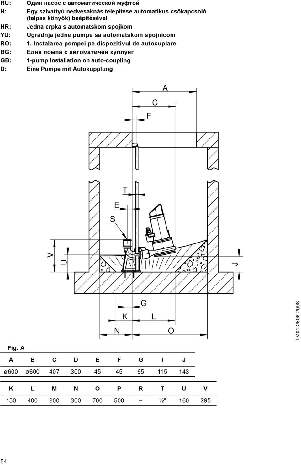 Instalarea pompei pe dispozitivul de autocuplare BG: Една помпа с автоматичен куплунг GB: 1-pump Installation on auto-coupling D: Eine