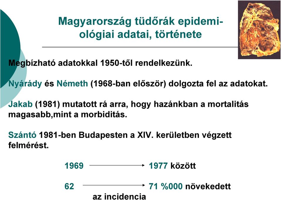 Jakab (1981) mutatott rá arra, hogy hazánkban a mortalitás magasabb,mint a morbiditás.