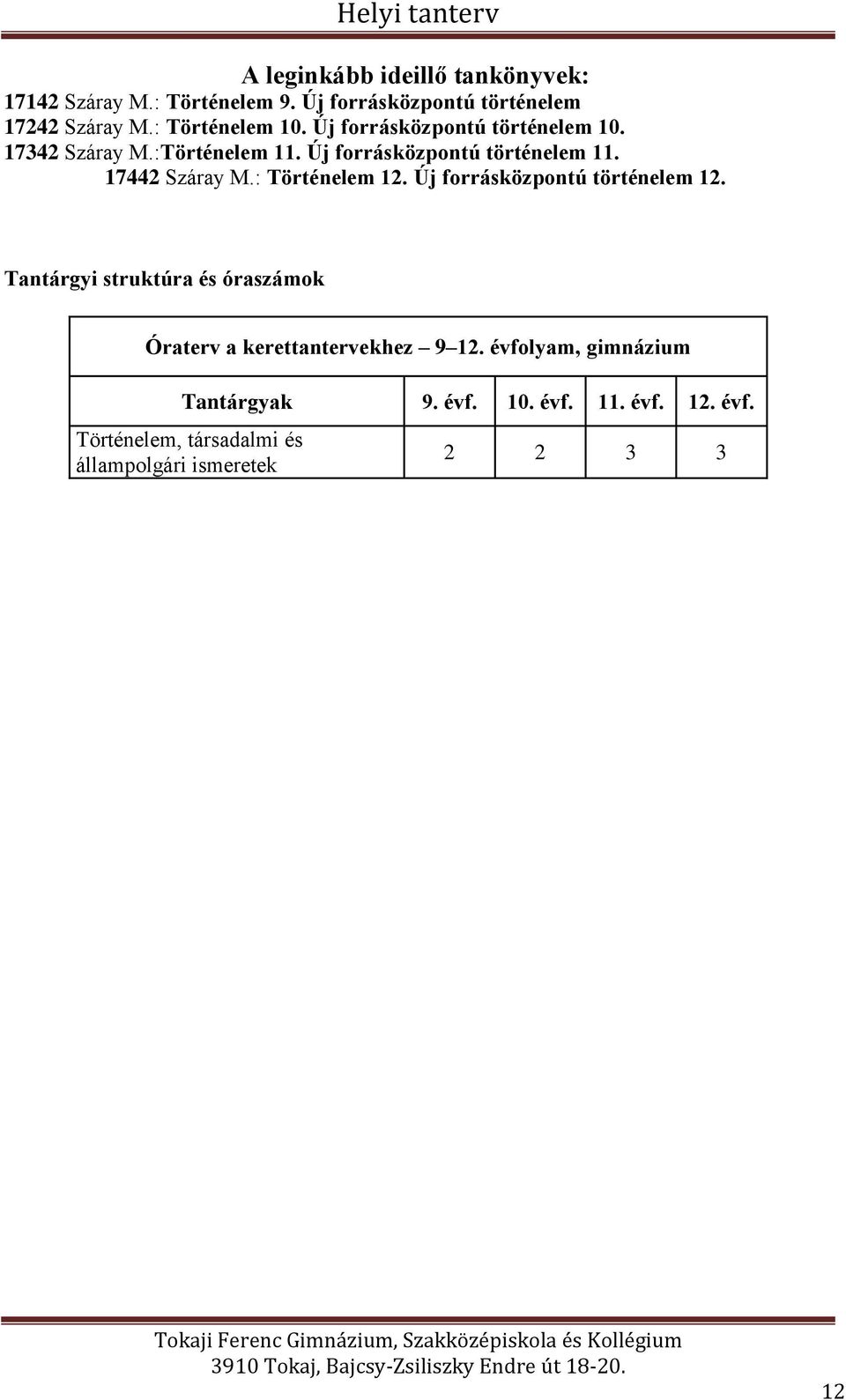 17442 Száray M.: Történelem 12. Új forrásközpontú történelem 12.