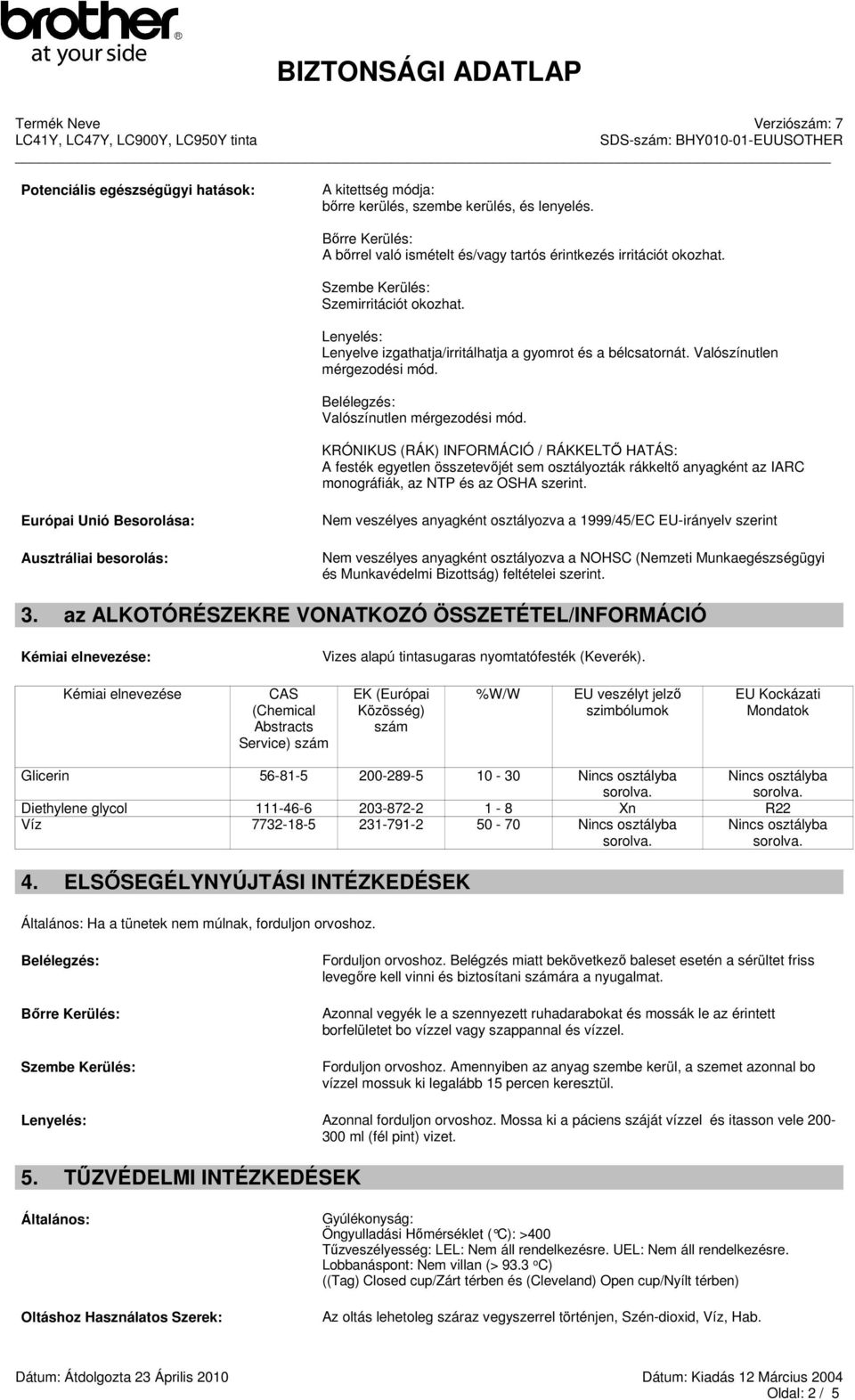 KRÓNIKUS (RÁK) INFORMÁCIÓ / RÁKKELTŐ HATÁS: A festék egyetlen összetevőjét sem osztályozták rákkeltő anyagként az IARC monográfiák, az NTP és az OSHA szerint.