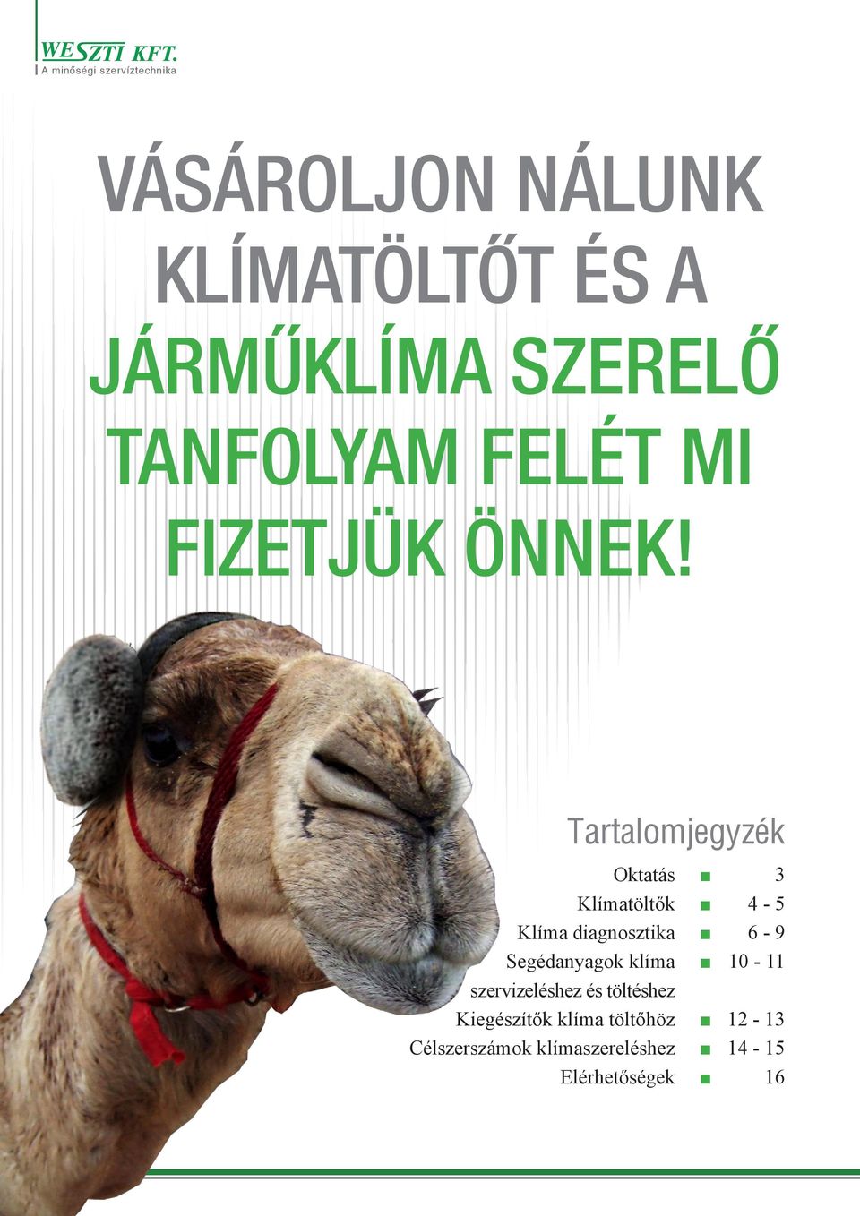 Tartalomjegyzék Oktatás 3 Klímatöltők 4-5 Klíma diagnosztika 6-9