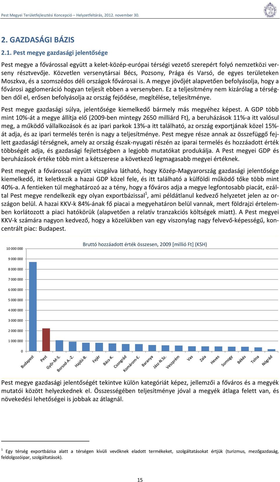 A megye jövőjét alapvetően befolyásolja, hogy a fővárosi agglomeráció hogyan teljesít ebben a versenyben.