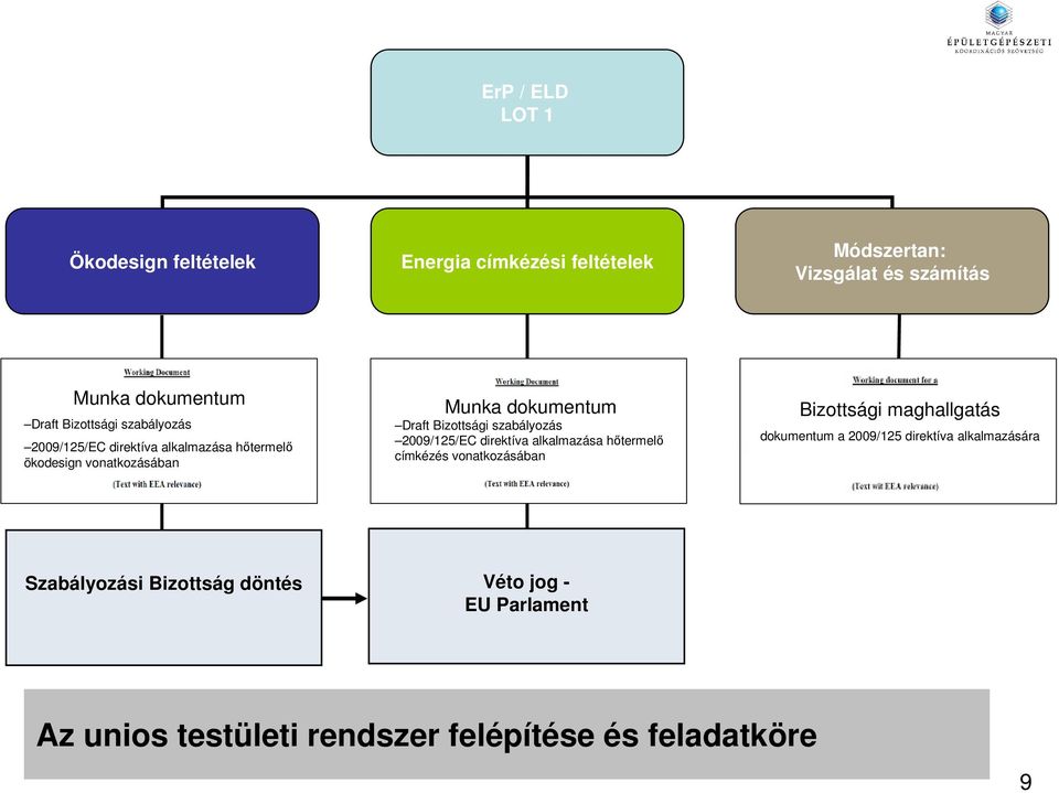 szabályozás 2009/125/EC direktíva alkalmazása hıtermelı címkézés vonatkozásában Bizottsági maghallgatás dokumentum a 2009/125
