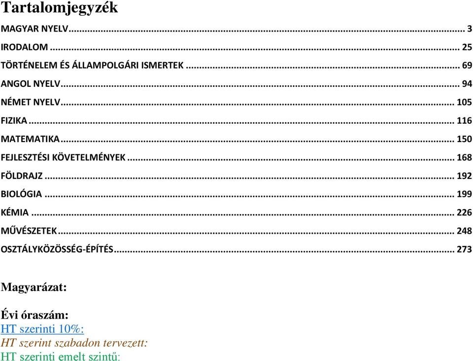 .. 150 FEJLESZTÉSI KÖVETELMÉNYEK... 168 FÖLDRAJZ... 192 BIOLÓGIA... 199 KÉMIA... 226 MŰVÉSZETEK.