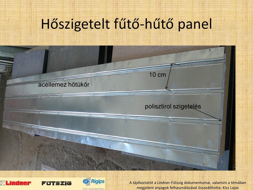 Hőszigetelt fűtő-hűtő panel