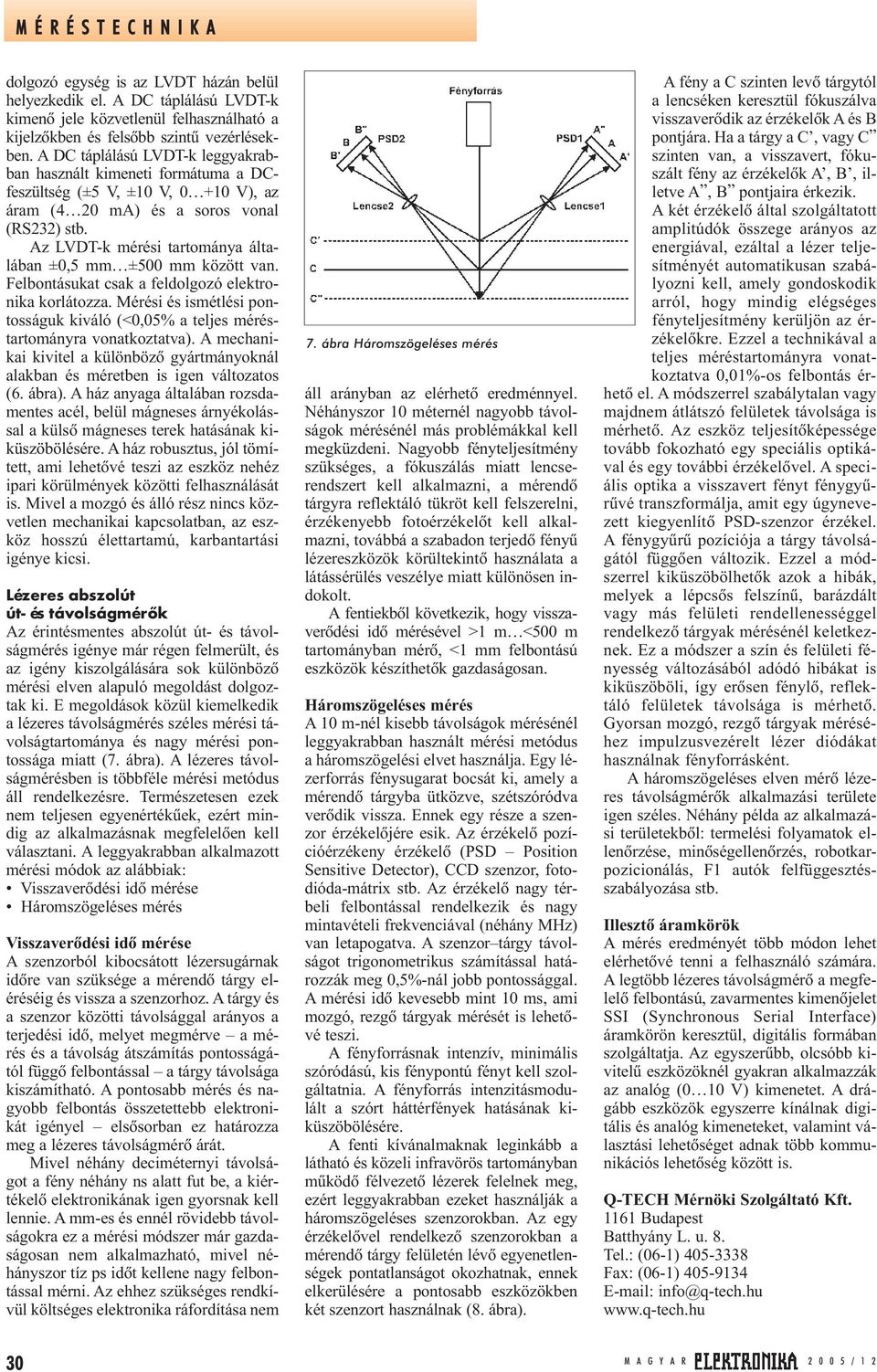 Az LVDT-k mérési tartománya általában ±0,5 mm ±500 mm között van. Felbontásukat csak a feldolgozó elektronika korlátozza.