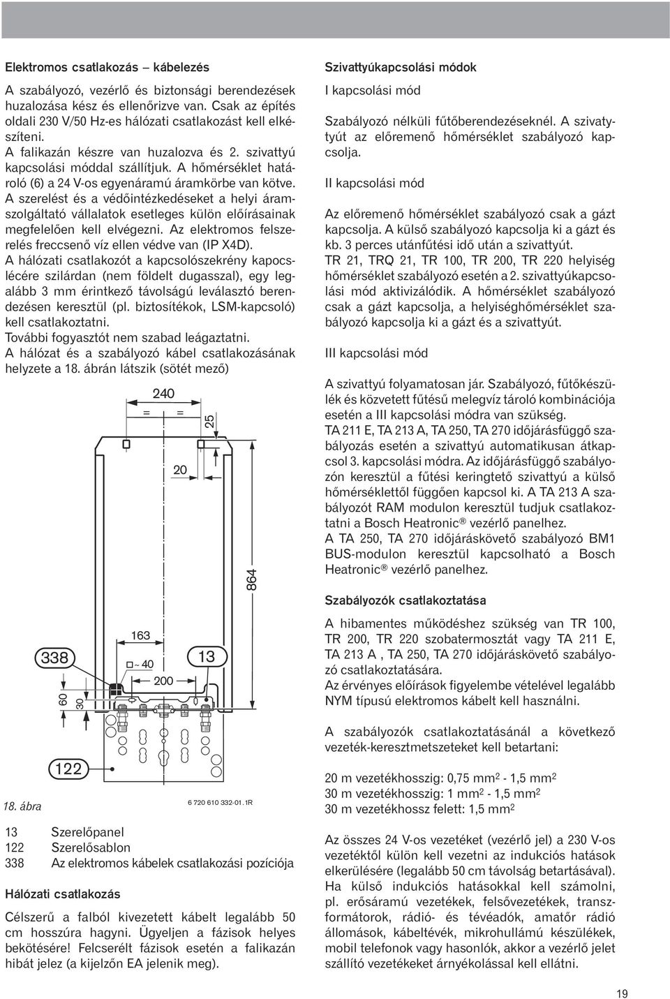 A szerelést és a védõintézkedéseket a helyi áramszolgáltató vállalatok esetleges külön elõírásainak megfelelõen kell elvégezni. Az elektromos felszerelés freccsenõ víz ellen védve van (IP X4D).