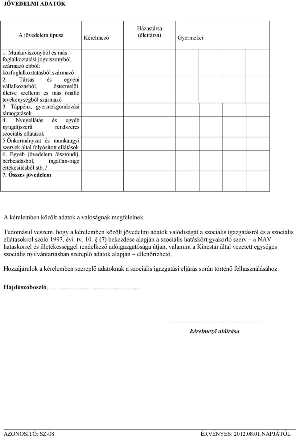 Nyugellátás és egyéb nyugdíjszerű rendszeres szociális ellátások 5.Önkormányzat és munkaügyi szervek által folyósított ellátások 6.