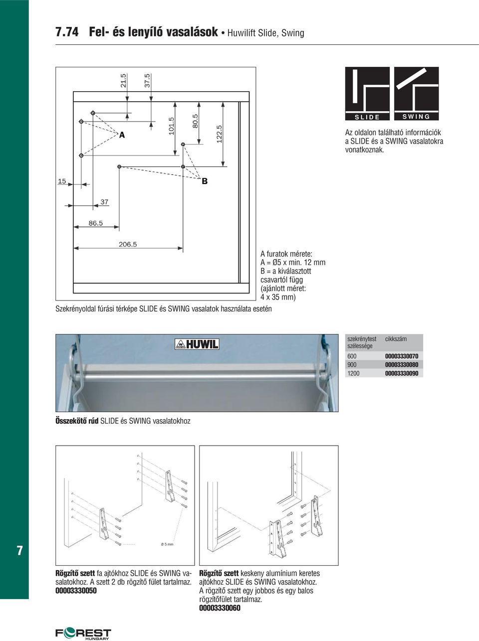 mm B = a kiválasztott csavartól függ (ajánlott méret: 4 x 35 mm) szekrénytest cikkszám szélessége 600 0000333000 900 00003330080 00 00003330090 Összekötô rúd SLIDE és