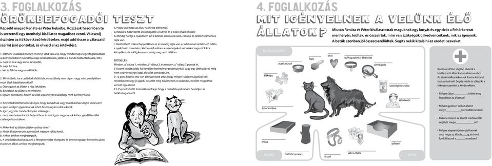 Otthoni feladataid mellett mennyi időd van arra, hogy mindennap eleget foglalkozhass új kedvenceddel? (Gondolj a napi sétáltatásokra, játékra, a bunda tisztántartására, stb.) a.