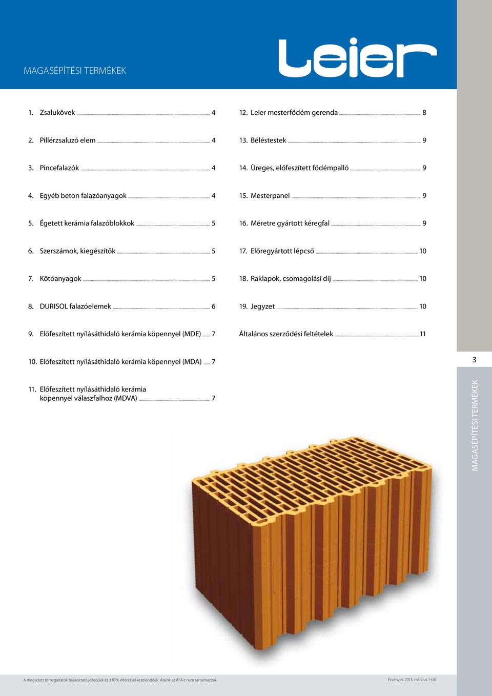 Magasépítési (tégla, beton, Durisol) termékek árlista Érvényes: március  1-től - PDF Free Download