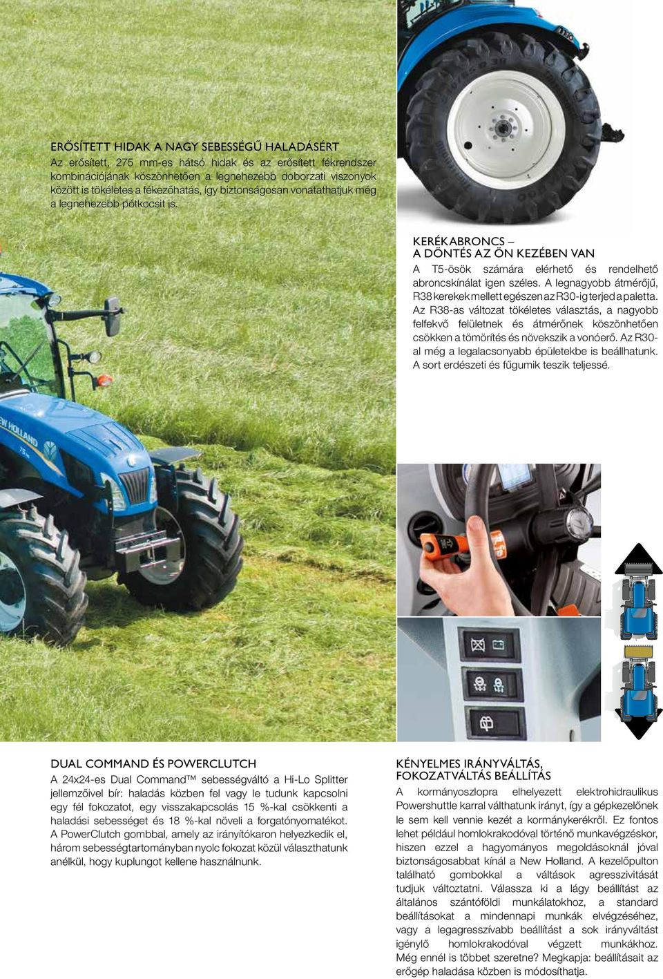 A legnagyobb átmérőjű, R38 kerekek mellett egészen az R30-ig terjed a paletta.