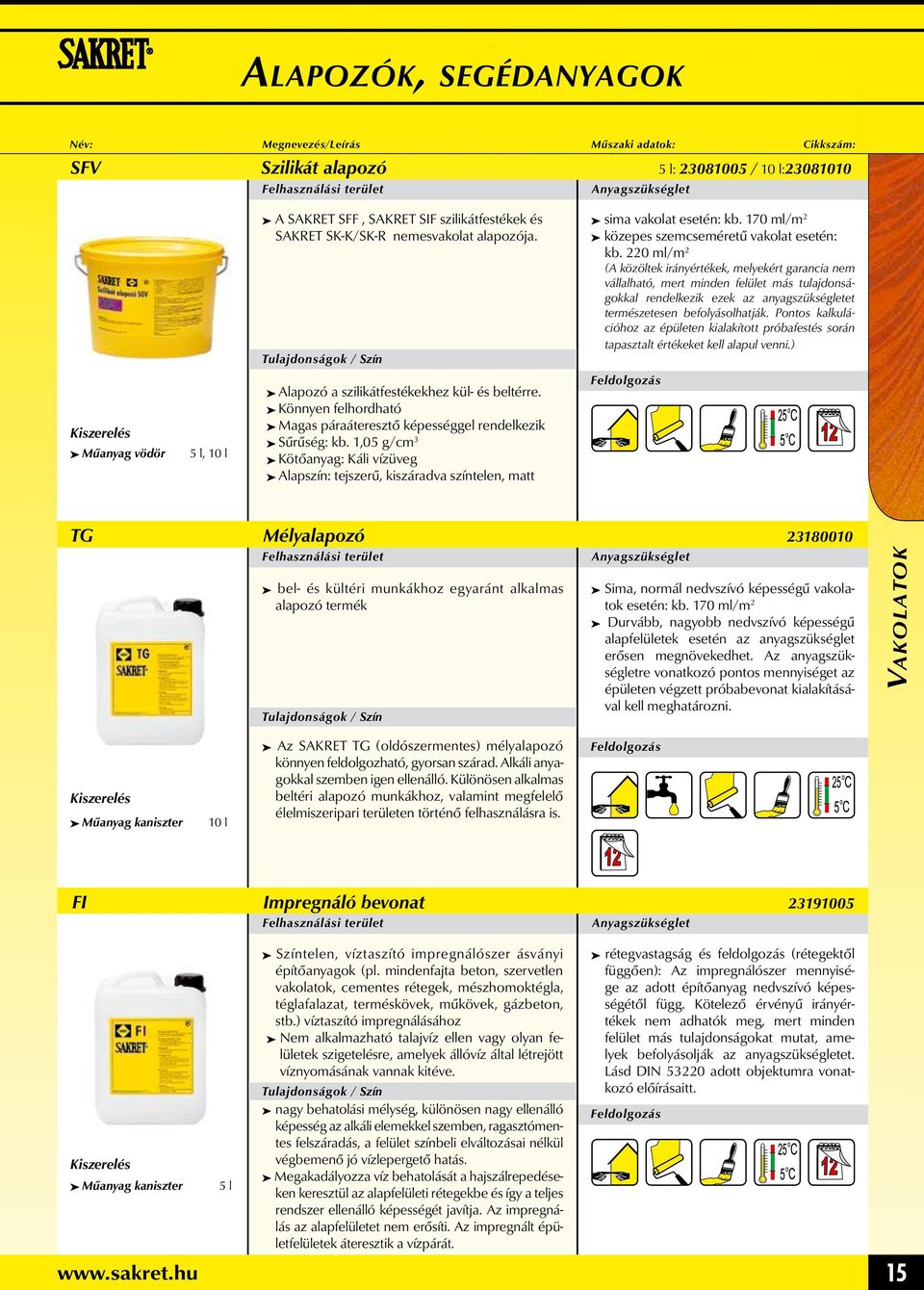 220 ml/m 2 (A közöltek irányértékek, melyekért garancia nem vállalható, mert minden felület más tulajdonságokkal rendelkezik ezek az anyagszükségletet természetesen befolyásolhatják.