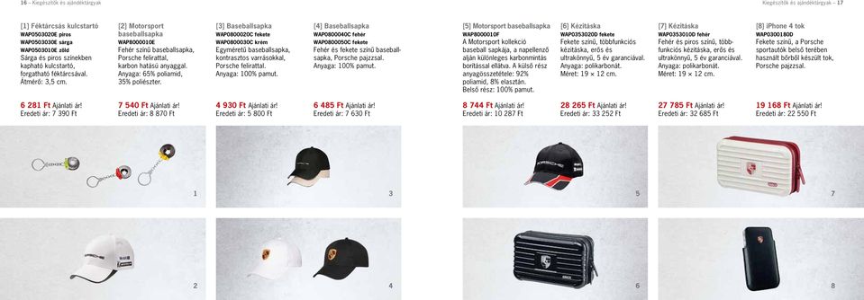 [3] Baseballsapka WAP0800020C fekete WAP0800030C krém Egyméretû baseballsapka, kontrasztos varrásokkal, Porsche felirattal.