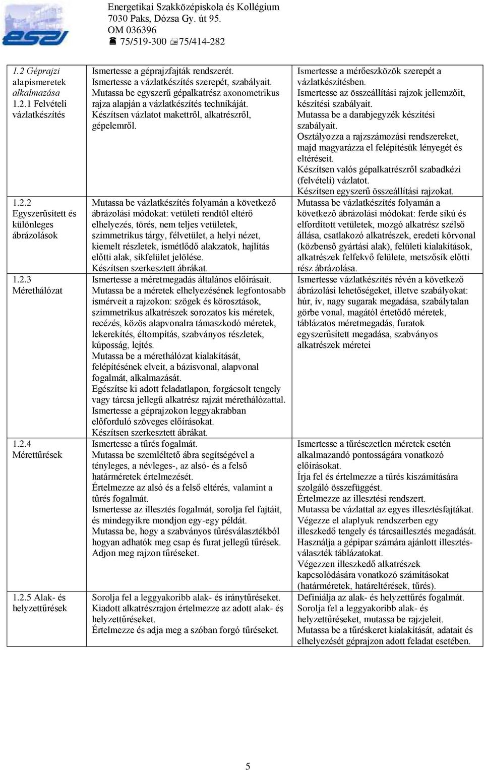 Mutassa be vázlatkészítés folyamán a következő ábrázolási módokat: vetületi rendtől eltérő elhelyezés, törés, nem teljes vetületek, szimmetrikus tárgy, félvetület, a helyi nézet, kiemelt részletek,
