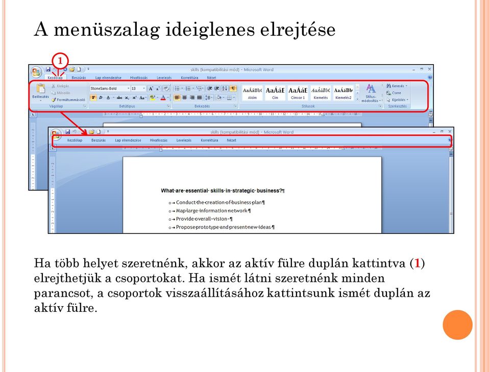 elrejthetjük a csoportokat.