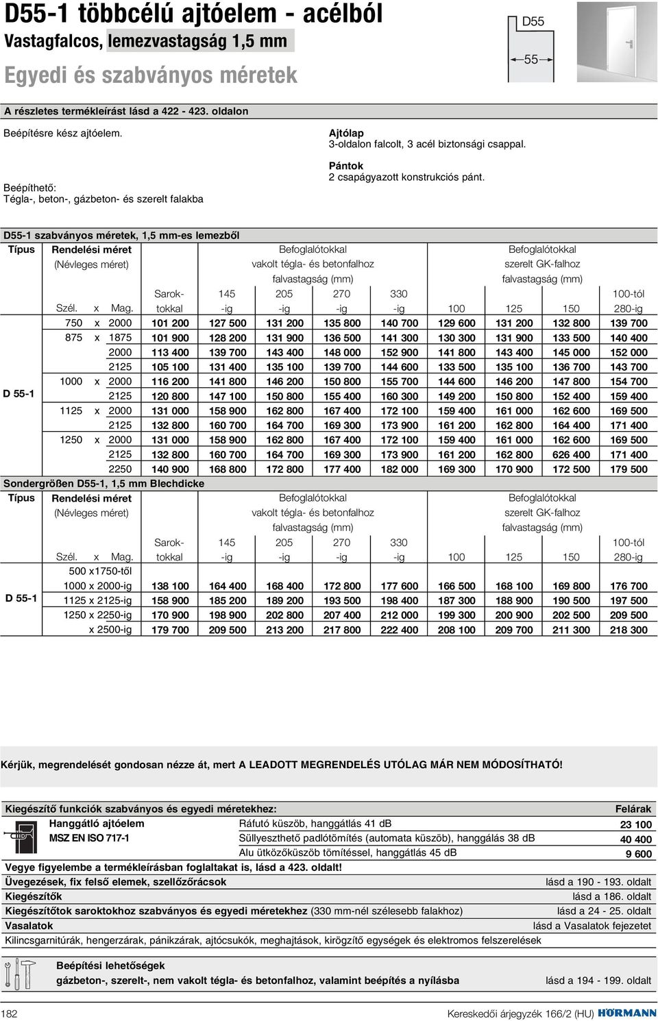 Többcélú ajtók - acélból. Termékáttekintés / Termékleírás Termékáttekintés  MZ, D45, D 55, D 65, D 65 G ajtókhoz - PDF Ingyenes letöltés