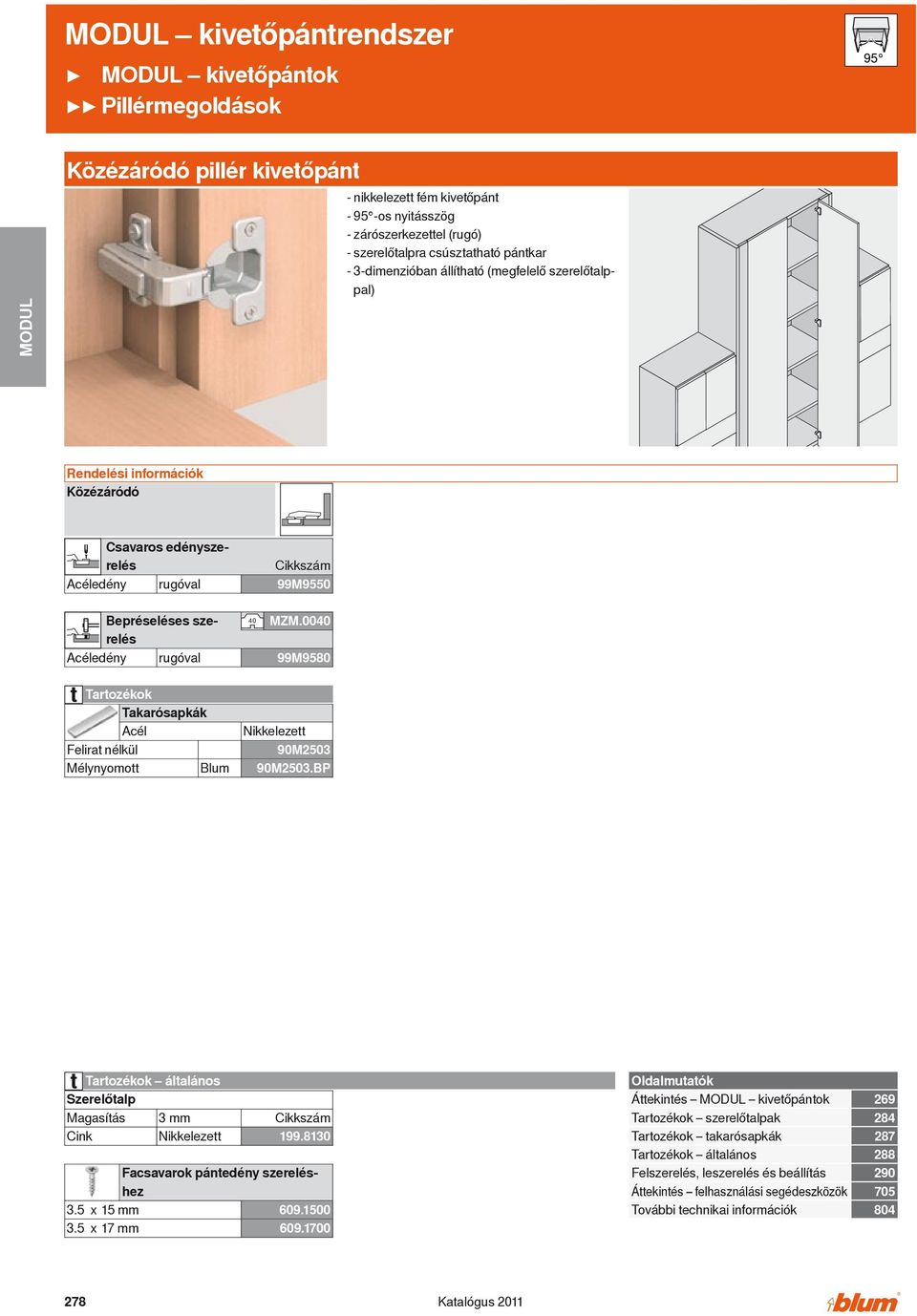 0040 edény rugóval 99M9580 Mélynyomott Blum Nikkelezett 90M2503 90M2503.BP általános Szerelőtalp Magasítás 3 mm Cink Nikkelezett 3.5 x 15 mm 3.5 x 17 mm 199.