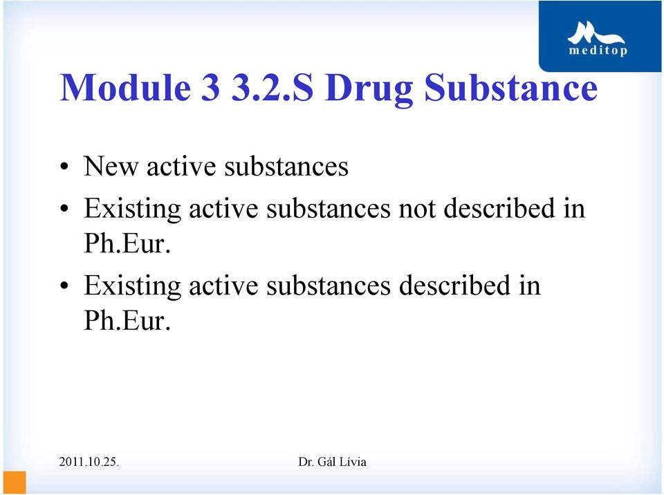 substances Existing active substances