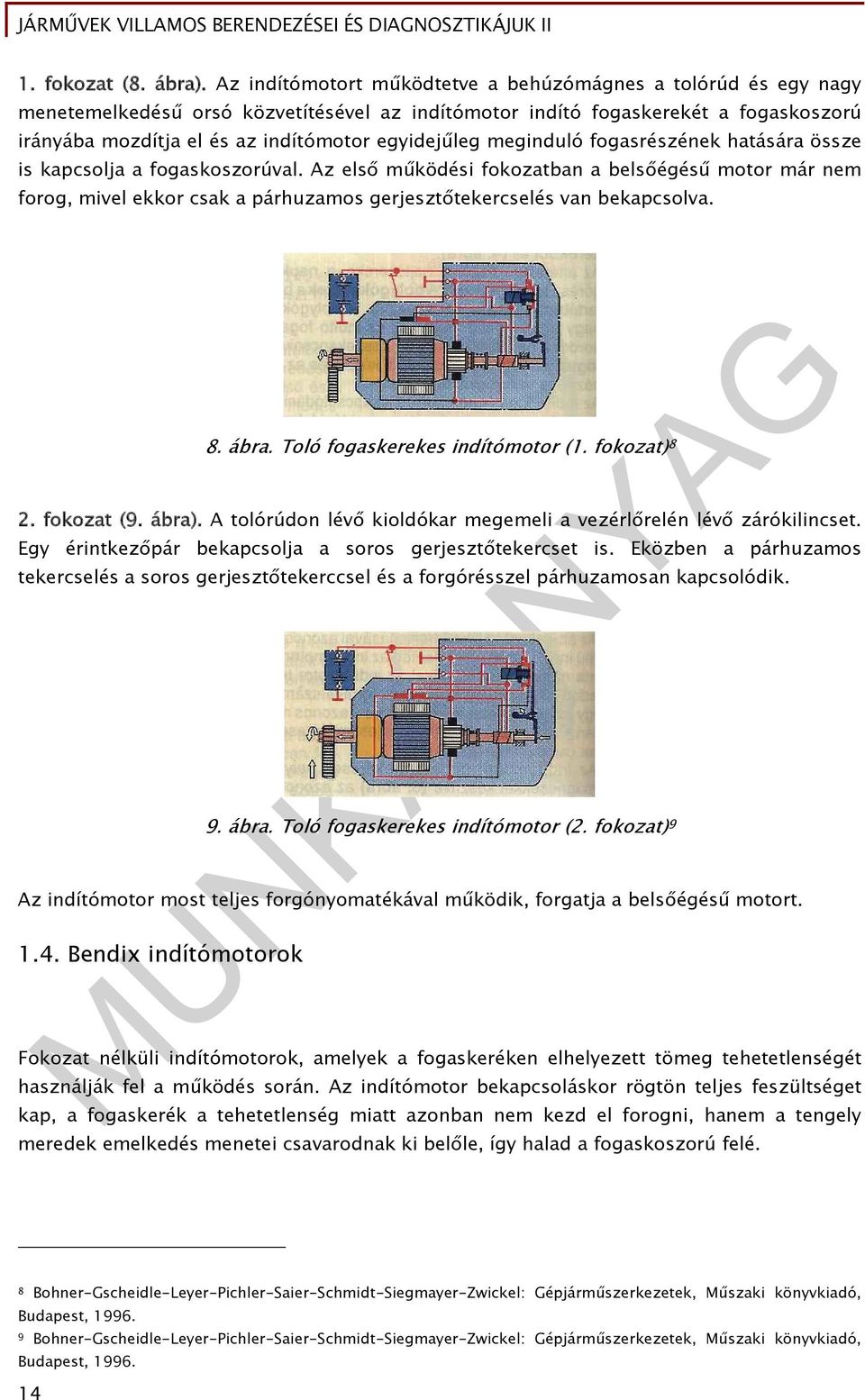 egyidejűleg meginduló fogasrészének hatására össze is kapcsolja a fogaskoszorúval.