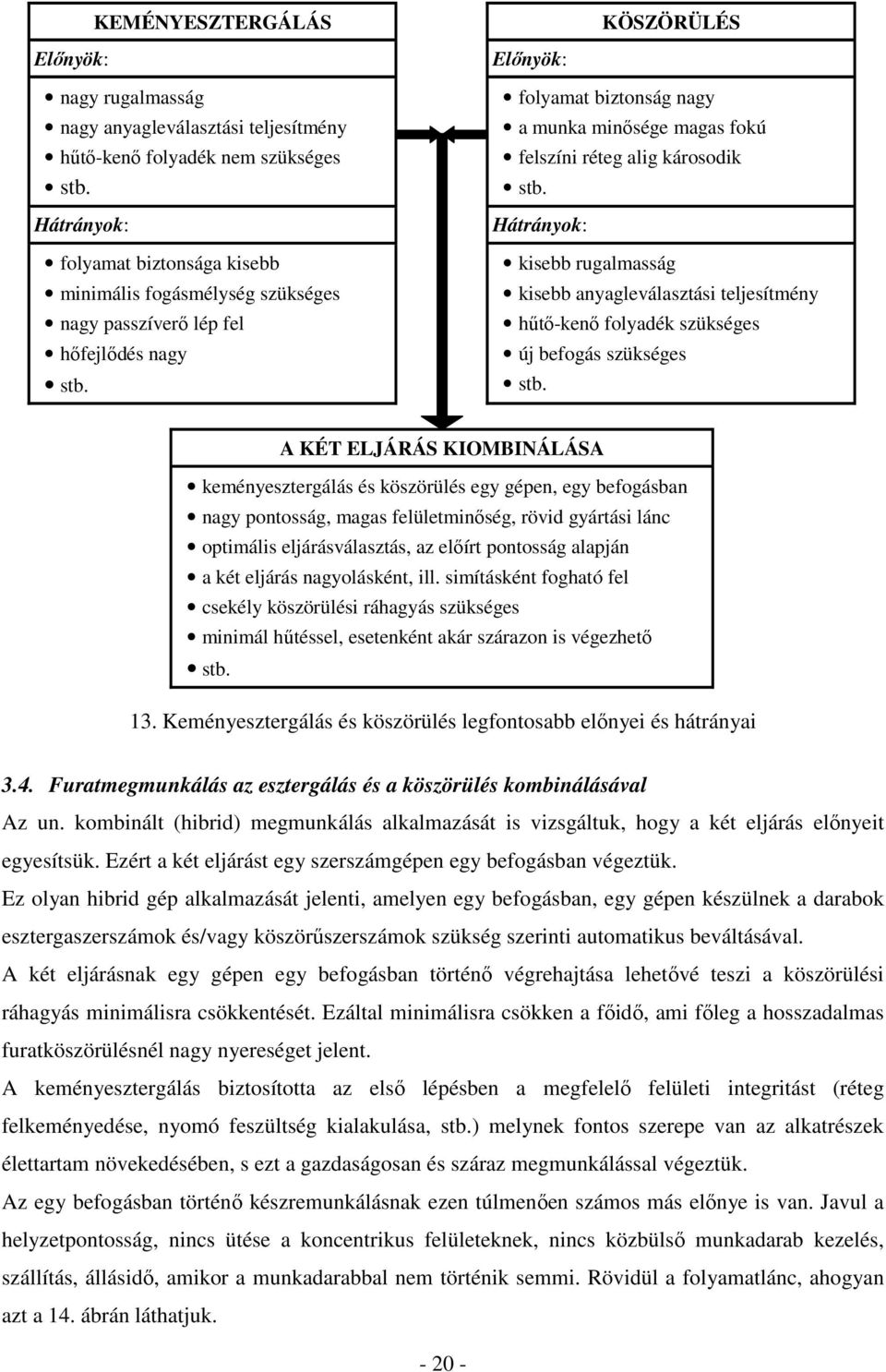 Elınyök: folyamat biztonság nagy a munka minısége magas fokú felszíni réteg alig károsodik stb.