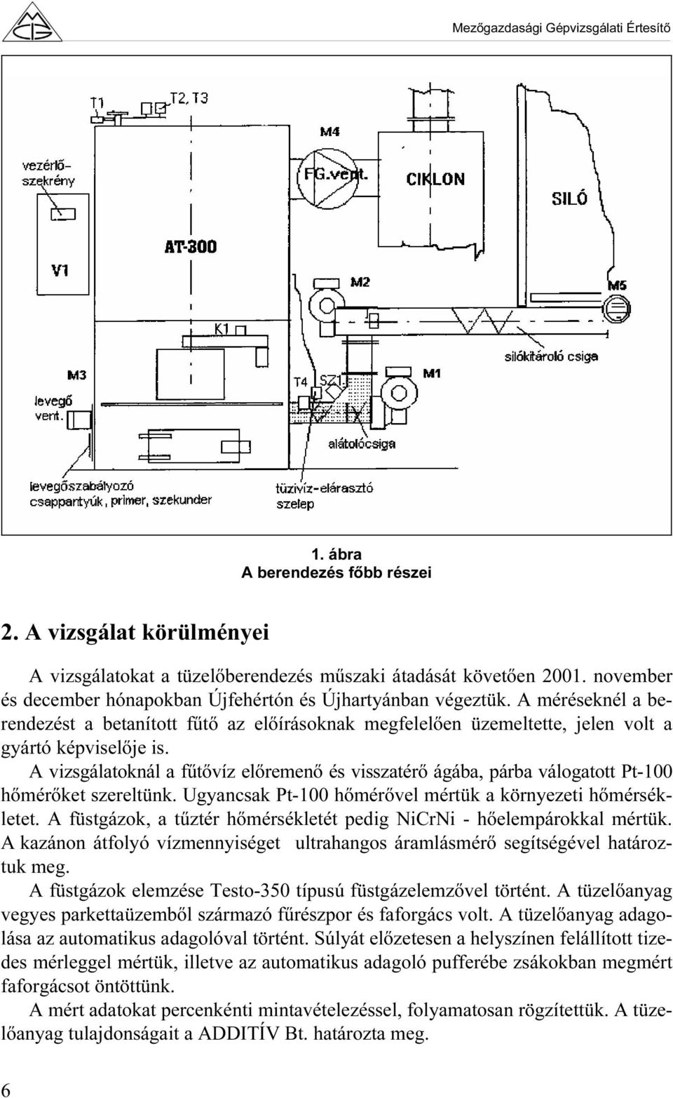 A vizsgálatoknál a fűtővíz előremenő és visszatérő ágába, párba válogatott Pt-100 hőmérőket szereltünk. Ugyancsak Pt-100 hőmérővel mértük a környezeti hőmérsékletet.