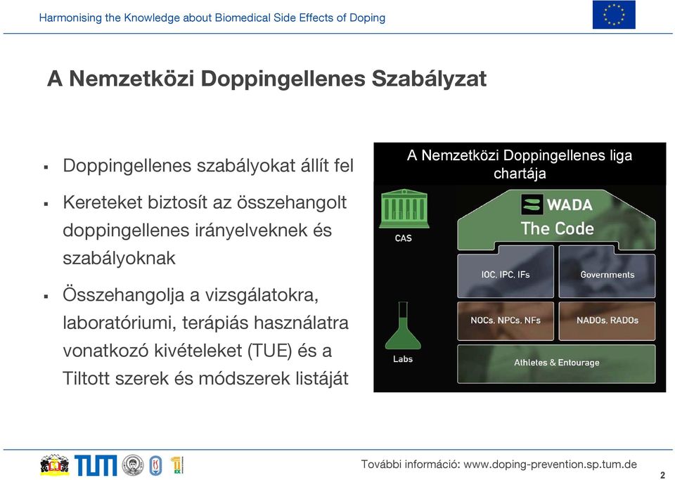 doppingellenes irányelveknek és szabályoknak Összehangolja a vizsgálatokra,