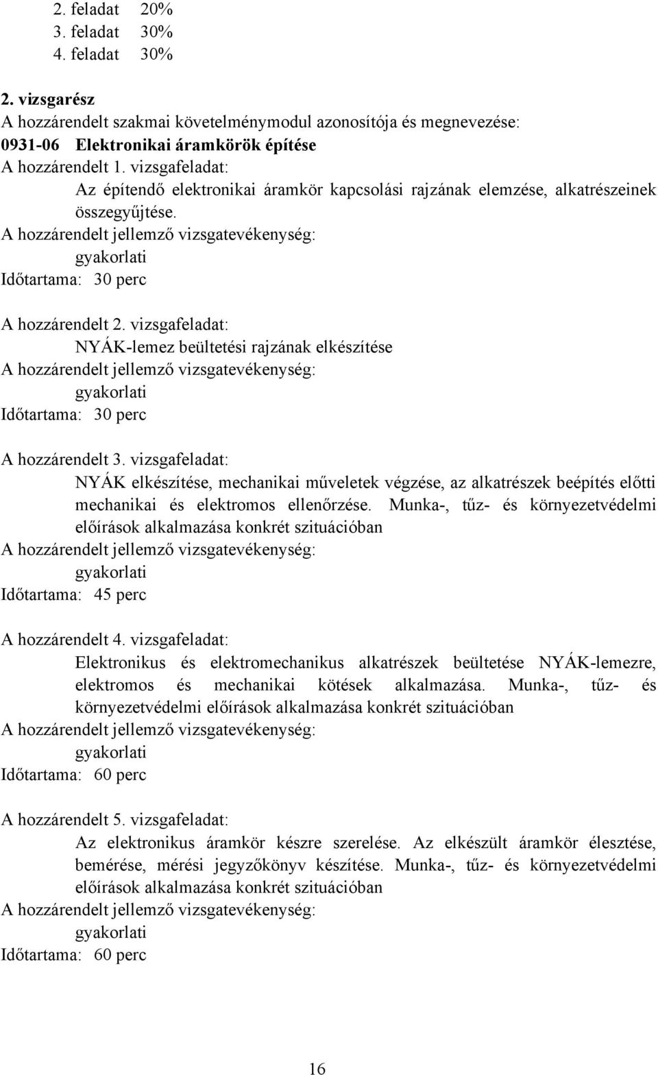 vizsgafeladat: NYÁK-lemez beültetési rajzának elkészítése Időtartama: 30 perc A hozzárendelt 3.